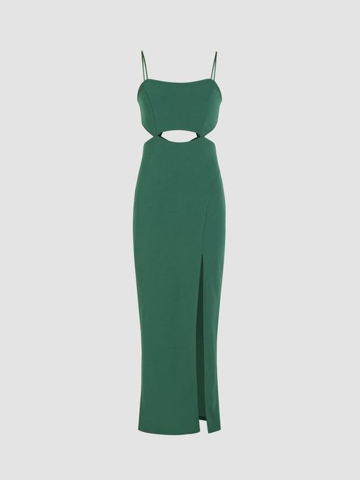 chinese dress ladies Isadora Ivory Cut-Out Split Maxi Dress With Cape – Club L London main image 1