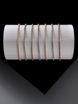 Accessorize London - Rose Gold Stones Bracelets (Pack of 7)