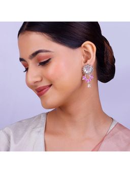 GIVA - 925 Silver Din Shagna Da Drop Earrings for Women Pink and White
