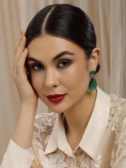 Ritu Singh - Green Doublet Drop Earrings