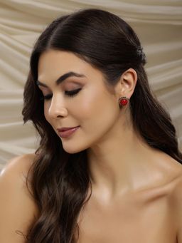 Ritu Singh - Maroon Studs Earrings