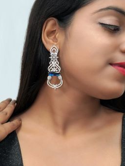 Niscka - Long Pandora Earrings with Blue Stone