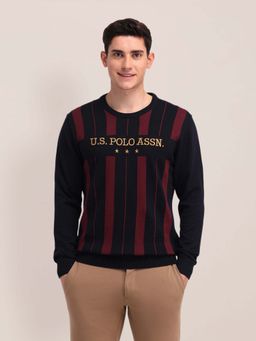 U.S. POLO ASSN. - Vertical Stripes Navy Blue Men's Sweatshirt