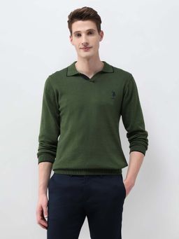 U.S. POLO ASSN. - Solid Olive Green Men's Sweatshirt