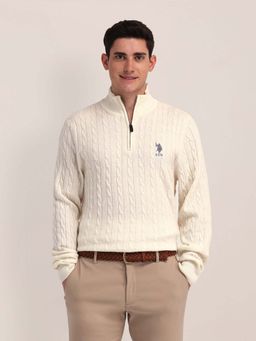U.S. POLO ASSN. - Textured Off White Men's Sweatshirt