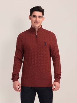 U.S. POLO ASSN. - Textured Rust Men's Sweatshirt