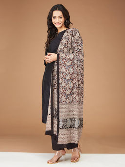 Fabindia - Maroon Cotton Kalamkari Print Dupatta