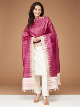 Fabindia - Magenta Silk Printed Dupatta
