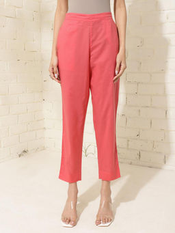 Fabindia - Coral Cotton Regular Fit Solid Straight Ethnic Pant