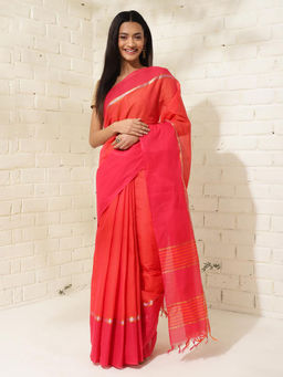 Fabindia - Orange Cotton Sari