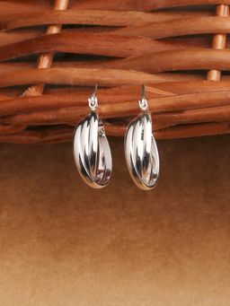 Accessorize London - Womens Silver Twisted Silver Hoop Earrings