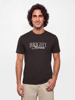 R&B - Men Black Round Neck Typographic Print T-Shirt
