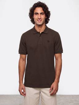R&B - Brown Collar Neck Polo T-Shirt