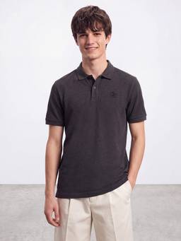 R&B - Grey Collar Neck Polo T-Shirt
