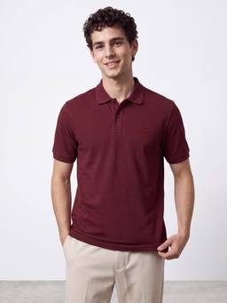 R&B - Red Collar Neck Polo T-Shirt