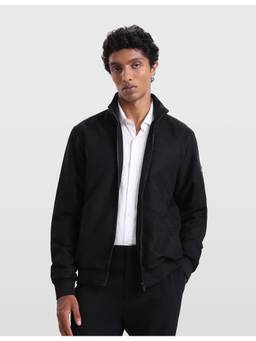 Arrow Sports - Arrow Sport High Neck Black Bomber Jacket