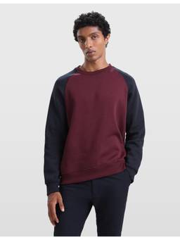 Arrow Sports - Red Men Raglon Crew Neck Sweatshirt