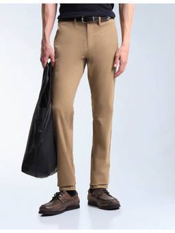 Flying Machine - Satin Slim Tapered Fit Khaki Trouser