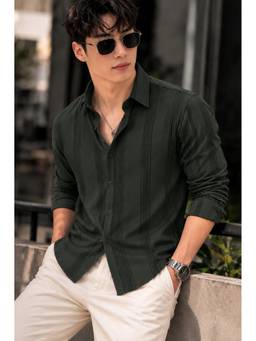 Parcel Yard - Olive Summer Wear Full Sleeve Striped Shirt