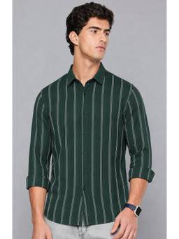 Parcel Yard - Green Summer Wear Full Sleeve Striped Shirt