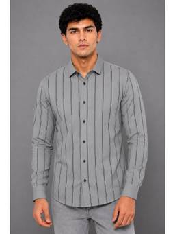 Parcel Yard - Grey Summer Wear Full Sleeve Striped Shirt