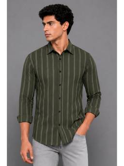 Parcel Yard - Olive Summer Wear Full Sleeve Striped Shirt
