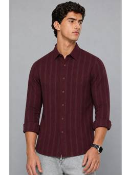 Parcel Yard - Wine Summer Wear Full Sleeve Striped Shirt