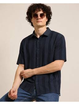 Parcel Yard - Grey Summer Wear Half Sleeve Striped Shirt