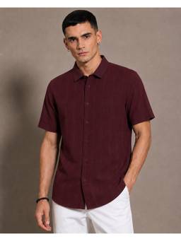 Parcel Yard - Wine Summer Wear Half Sleeve Striped Shirt