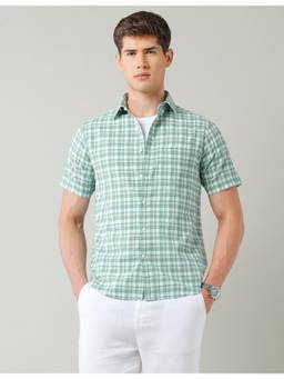 AD By Arvind - Green Tartan Checked Regular Fit Shirt