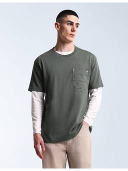 Flying Machine - Green Crew Neck T-Shirt