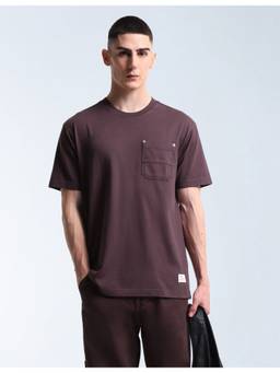 Flying Machine - Wine Crew Neck T-Shirt