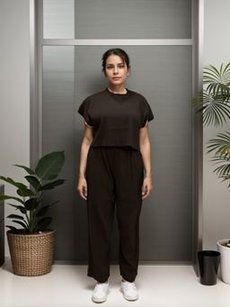 RUIAAN - Dewdrop Delight Round Neck Co-Ord (Set of 2)