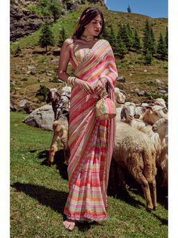 Paulmi & Harsh - Nicola Multi-Color Saree with Stitched Blouse and Petticoat