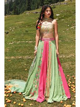 Paulmi & Harsh - Angela Multi-Color Lehenga with Stitched Blouse and Dupatta