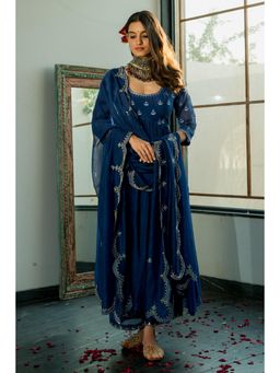 Paulmi & Harsh - Blue Larissa Anarkali Kurta with Palazzo and Dupatta