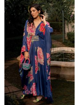 Paulmi & Harsh - Blue Constance Kaftan Dress with Slip