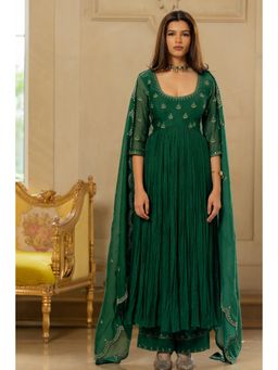 Paulmi & Harsh - Green Larissa Anarkali Kurta with Palazzo and Dupatta