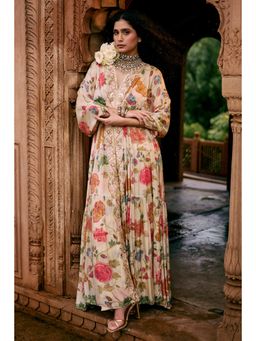 Paulmi & Harsh - Ivory Adeline Kaftan with Sharara