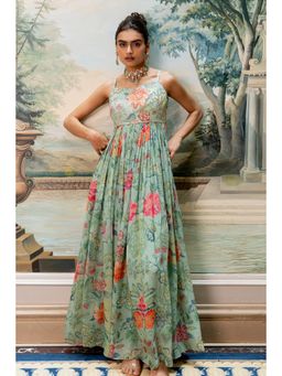 Paulmi & Harsh - Green Ume Anarkali Dress