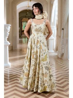 Paulmi & Harsh - Ivory Zelda Anarkali Dress with Dupatta