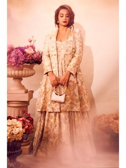 Paulmi & Harsh - Ivory Surveen Chawla In The Elise Anarkali Dress with Jacket