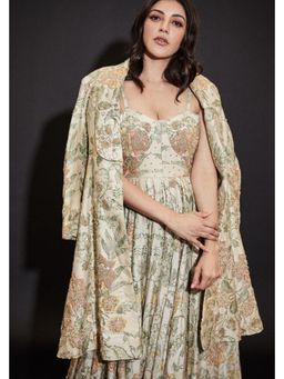 Paulmi & Harsh - Ivory Kajal Aggarwal In The Elise Anarkali Dress