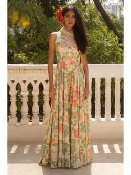 Paulmi & Harsh - Ivory Lucille Printed Jumpsuit