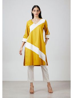 Pallavi Swadi - Mustard Yellow Stripe Kurta with Pant