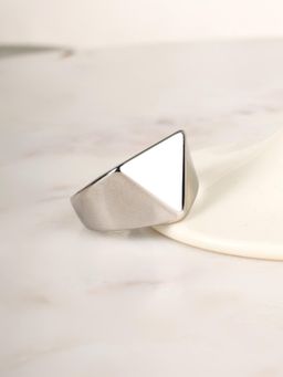 Palmonas - Mens Waterproof and Anti-Tarnish Silver Geometric Ring