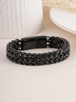 Palmonas - Mens Black Waterproof and Anti-Tarnish Bracelet