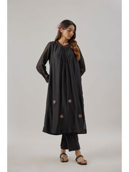 Cupid Cotton - Black Ziya Kurta with Pant (Set of 2)