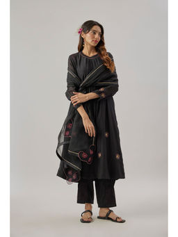 Cupid Cotton - Black Ziya Kurta with Pant and Dupatta (Set of 3)