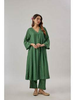 Cupid Cotton - Green Heer Kurta with Pant (Set of 2)